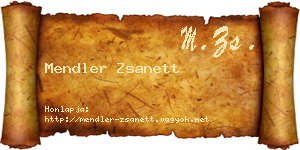 Mendler Zsanett névjegykártya